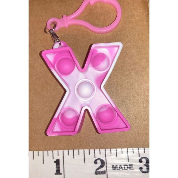☀️3/$12☀️ Letter X Pop it Fidget Toy Keychain - Picture 3 of 4